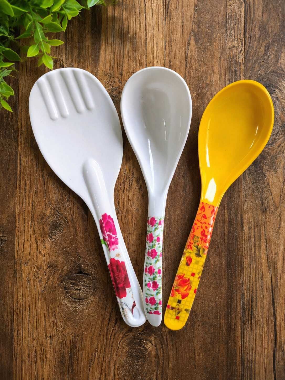 Floral Serving Spoon Set Plastic Serving Spoon Set-image-41