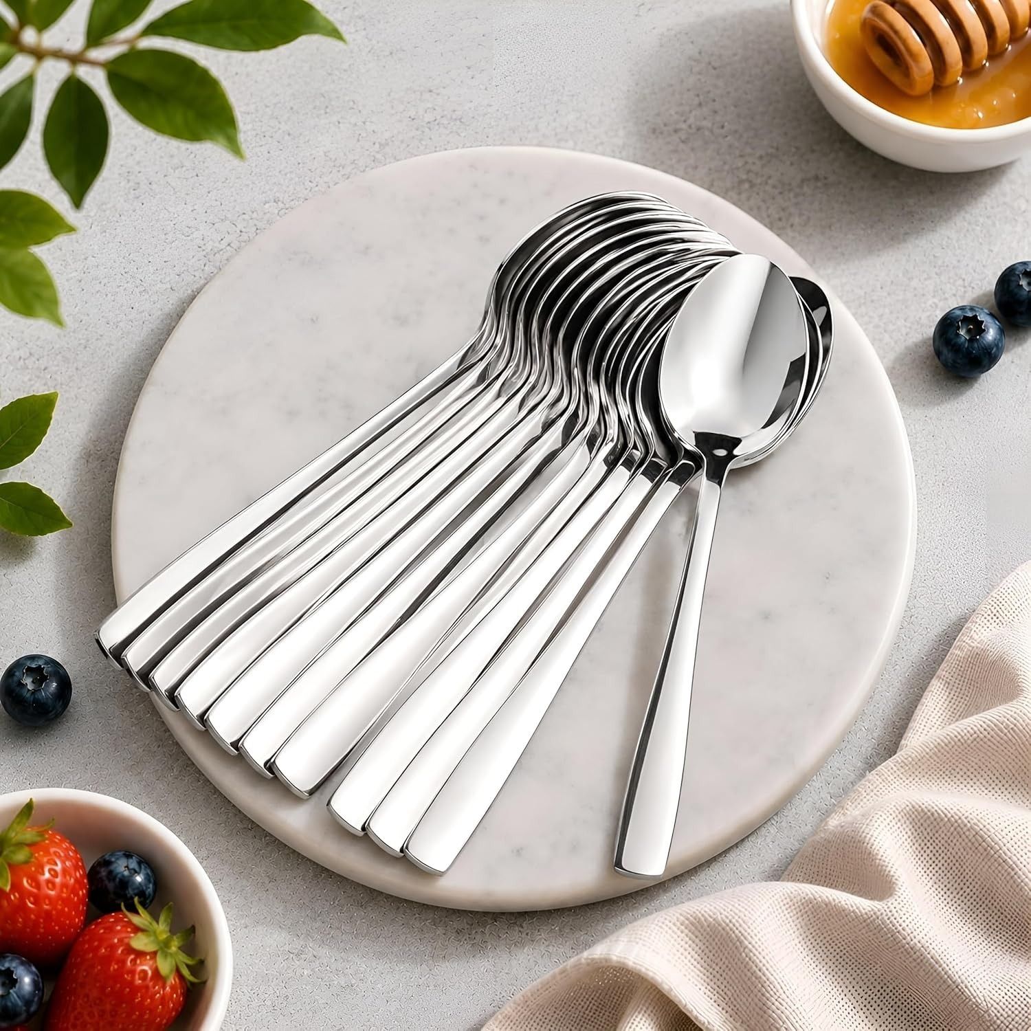 haniza 12 PCS Stainless Steel Table Spoon Stainless Steel Table Spoon Set-picture-19