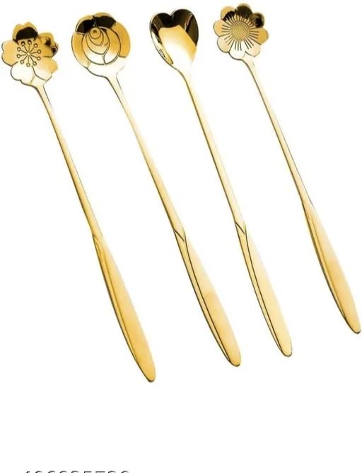 sanjari Golden stainless steel spoon Stainless Steel, Copper Dessert Spoon, Coffee Spoon, Ice-cream Spoon, Tea Spoon-picture-2