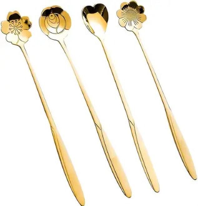 ablue clipper Gold Spoon Decorative Single-Use Dessert & Coffee Spoon Party Steel Coffee Spoon Set-picture-36