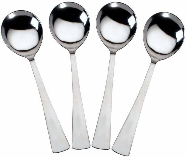 manorath Pack of 4 Premium Soup Spoons Stainless Steel Stainless Steel Soup Spoon Set-picture-31