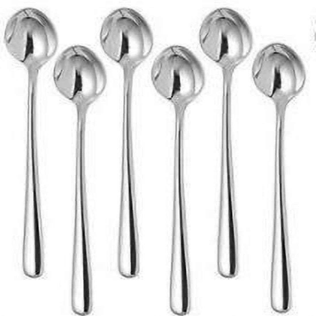 convay Long Handle Spoon , Food Grade Stainless Steel (Pack of 6) Stainless Steel Ice-cream Spoon, Coffee Spoon, Dessert Spoon Set-picture-12