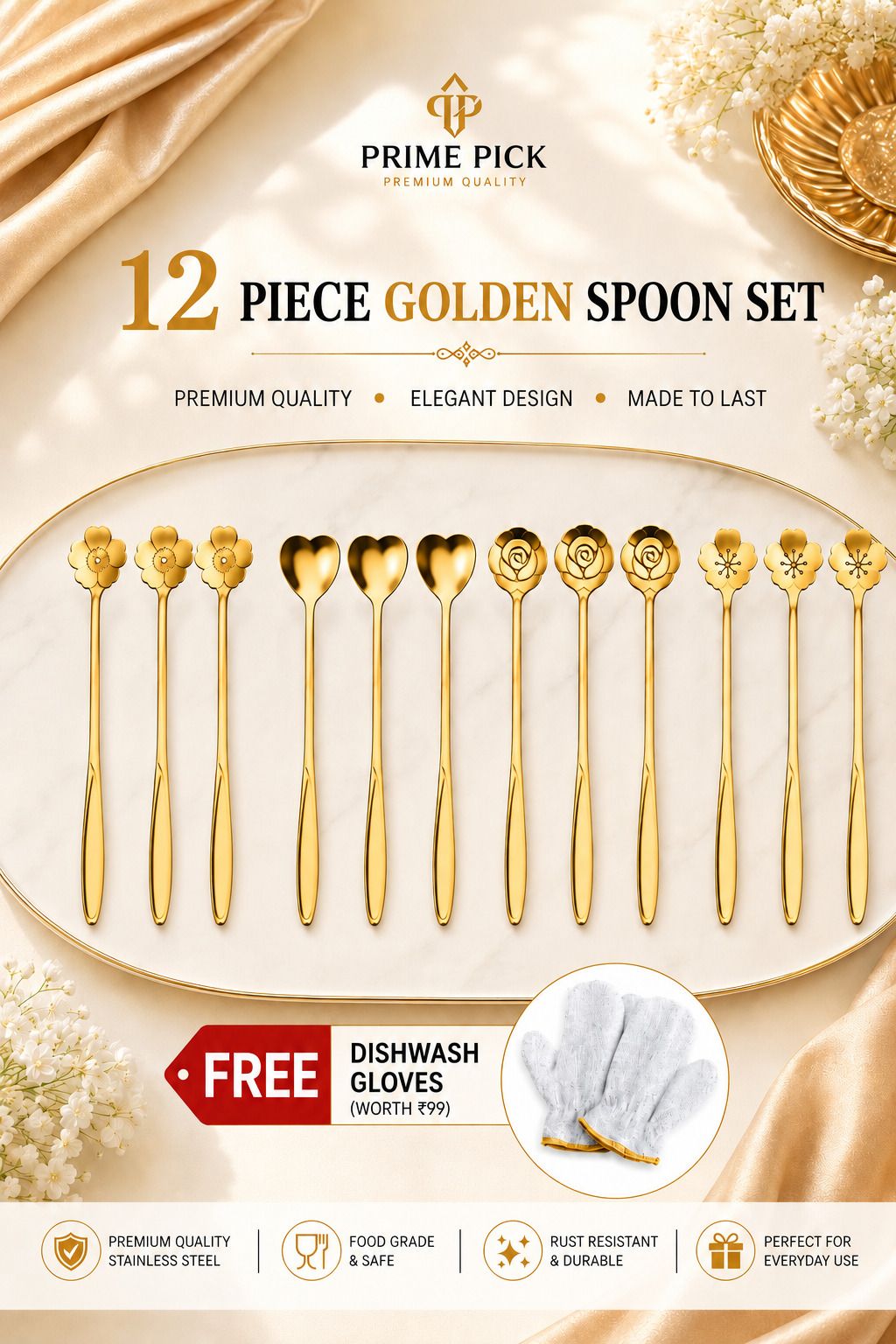 kholdi Disposable Stainless Steel Coffee Spoon, Cream Spoon, Ice Tea Spoon, Ice-cream Spoon, Tea Spoon, Dessert Spoon Set-picture-47