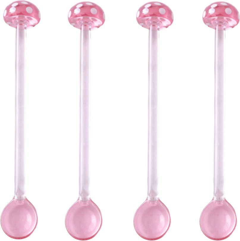the empty spaces MUSHROOM SHAPED GLASS SPOONS FOR DESSERT Plastic Dessert Spoon, Ice-cream Spoon, Coffee Spoon, Sugar Spoon Set-picture-0