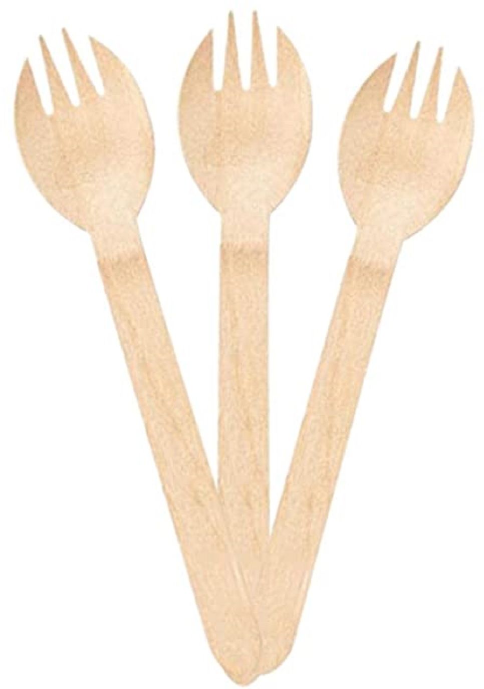 Wooden Spork 2 In 1 (Spoon + Fork) Mini Wooden Cutlery Disposable Wooden Ice-cream Spoon, Dessert Spoon Set-image-43