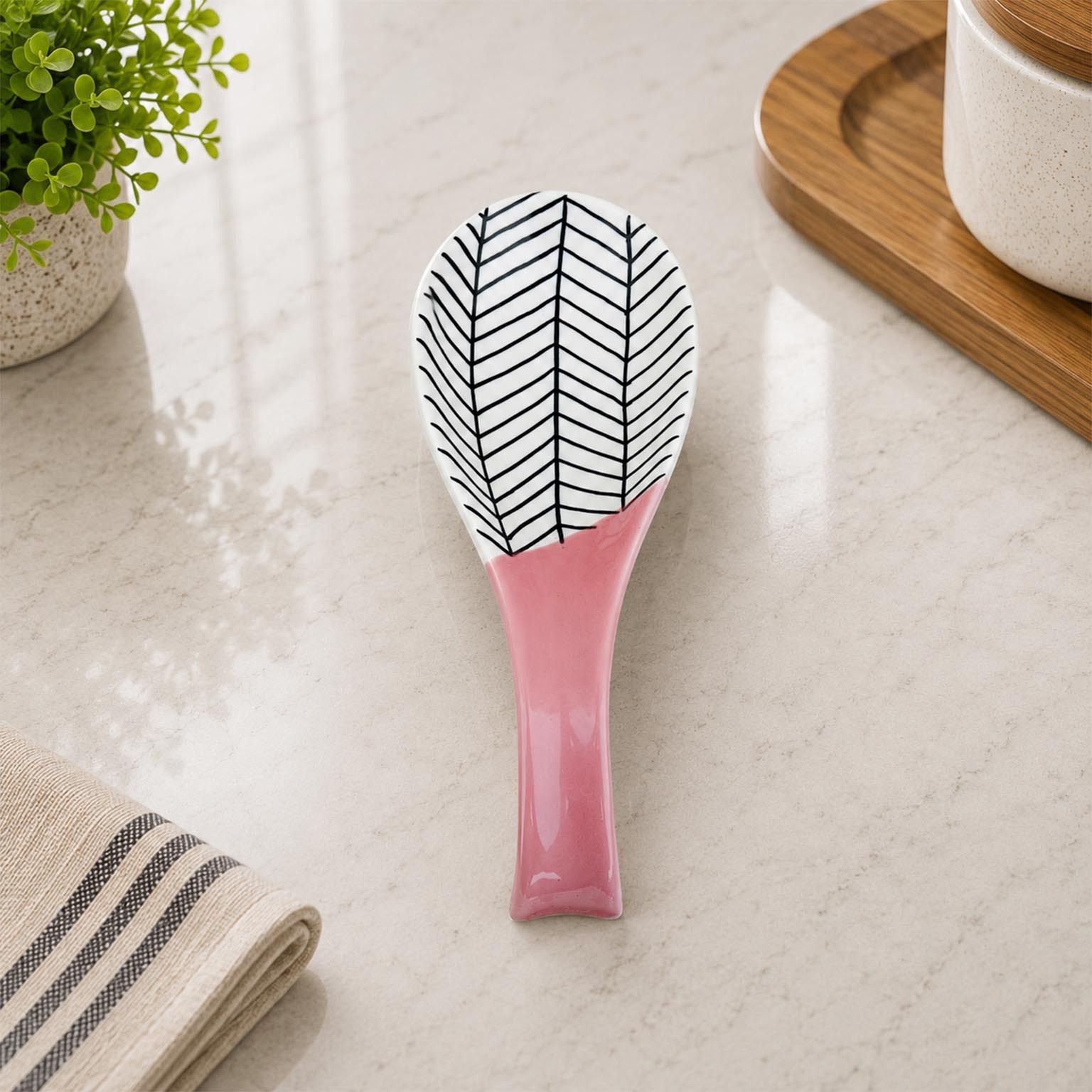 Ceramic Spoon Rest Pack of 1 for Home, Kitchen, Dining, Kitchen Decor & Gifting Ceramic Serving Spoon-image-6