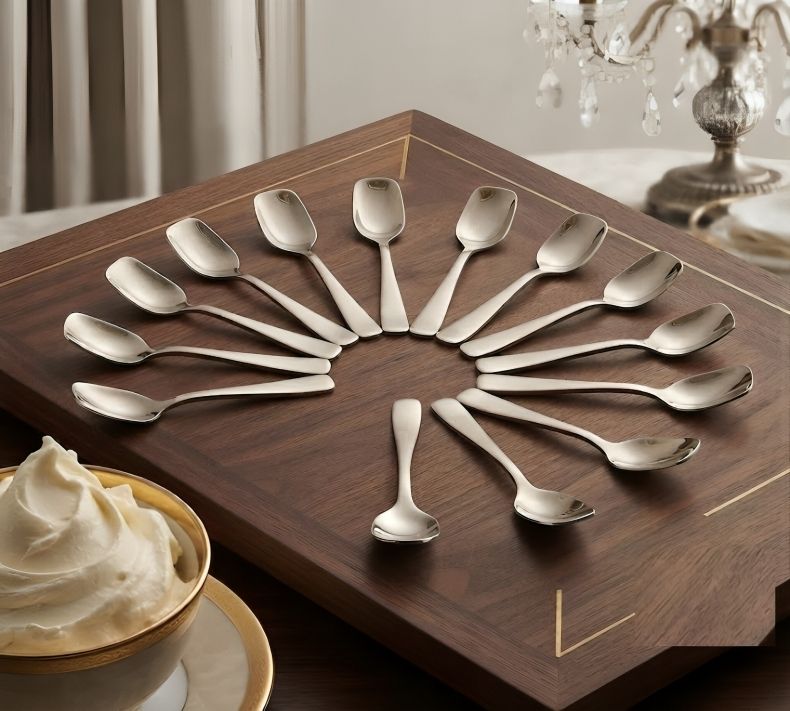 dinezaar Ice Cream Spoon Set | Dessert Spoons for Ice Cream, Yogurt, Pudding Stainless Steel Dessert Spoon, Ice-cream Spoon Set-picture-28