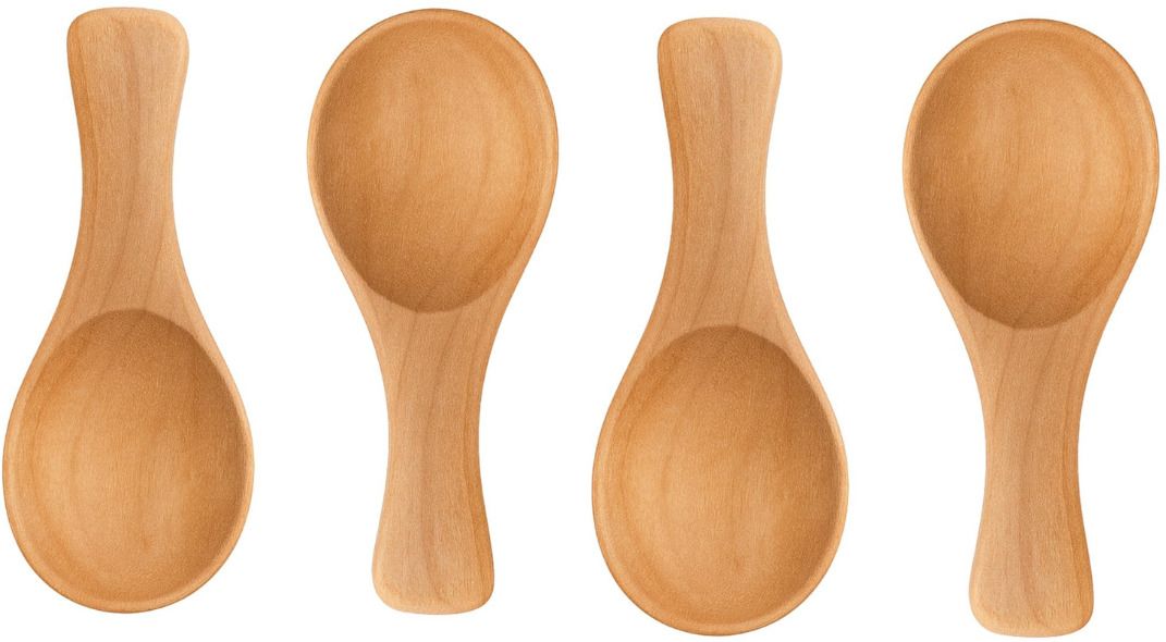 nohunt Natural Teak Wood Spoon Set of 4 | Wooden Serving & Cooking Spoons Wooden Ice-cream Spoon-picture-5