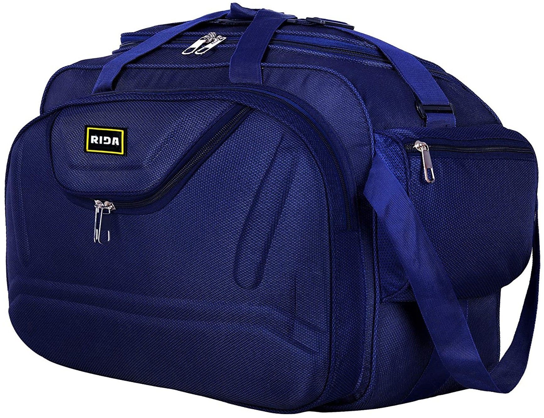rida Polyester Lightweight 40 L Luggage Travel Folding Duffle Bag With 2 wheels Blue-picture-27