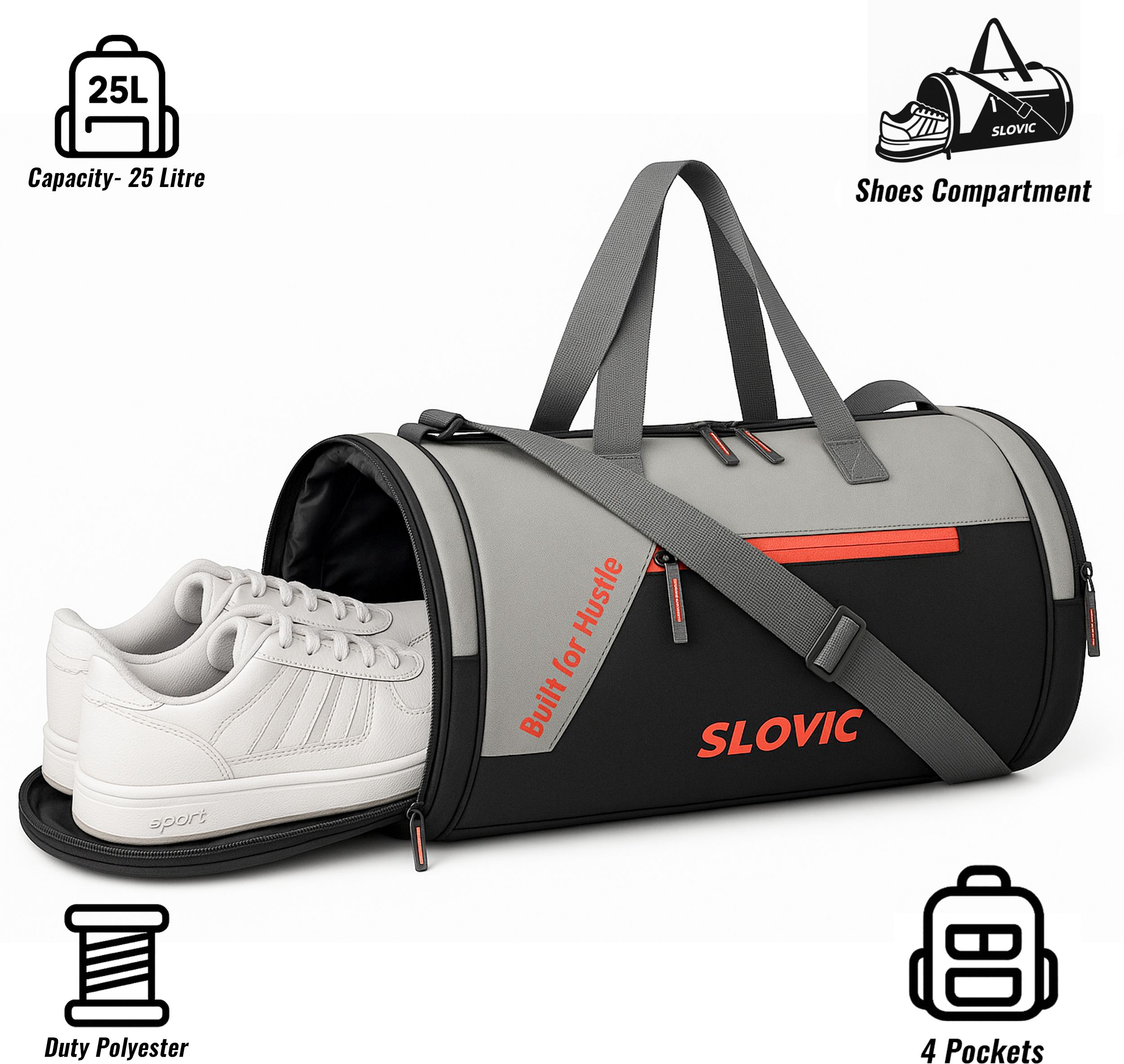 slovic Comfortable & Stylish Gym Bag | Sports Bag For Men & Women |Multi-Functional-picture-14