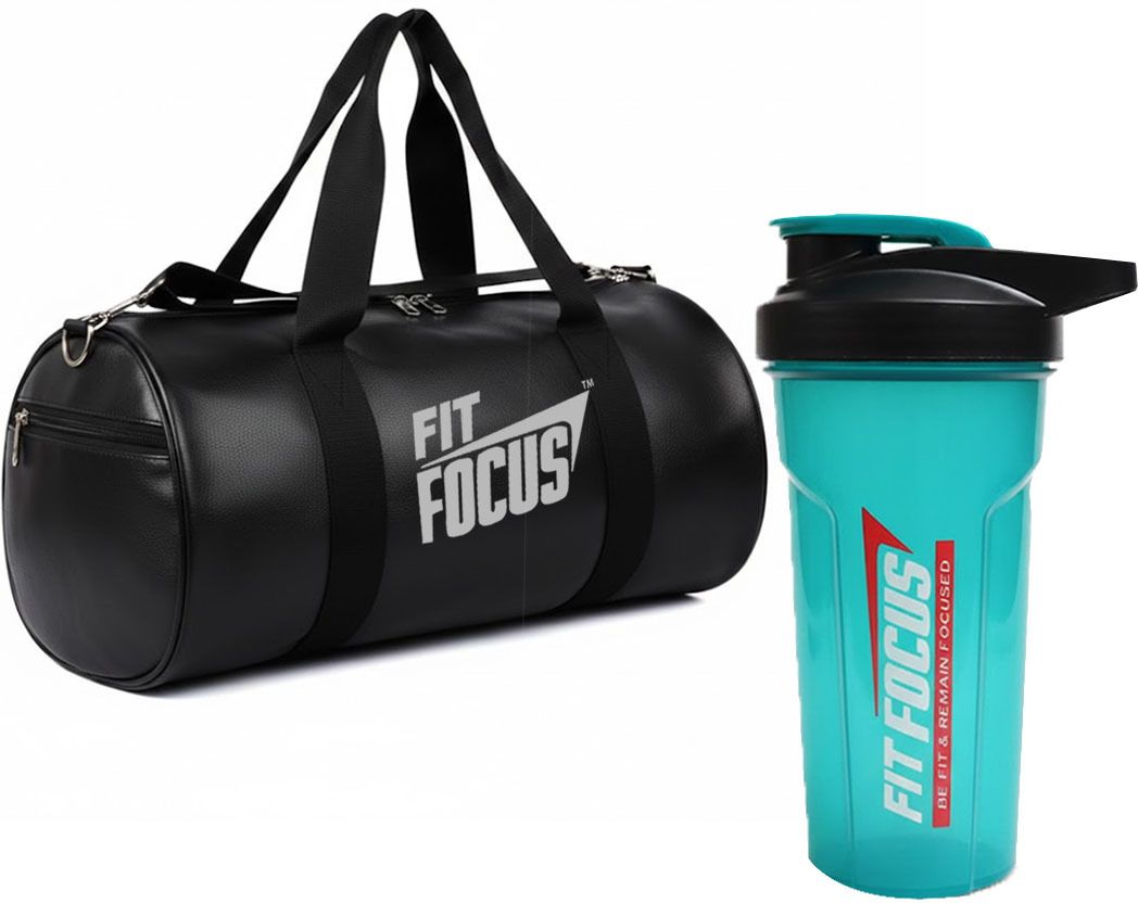 fit focus 20 L Gym Duffel Bag - Gym Bag and Shaker Combo|Adjustable Shoulder Strap|Protein Shaker Bottle (700ml) - Green, Black-picture-33
