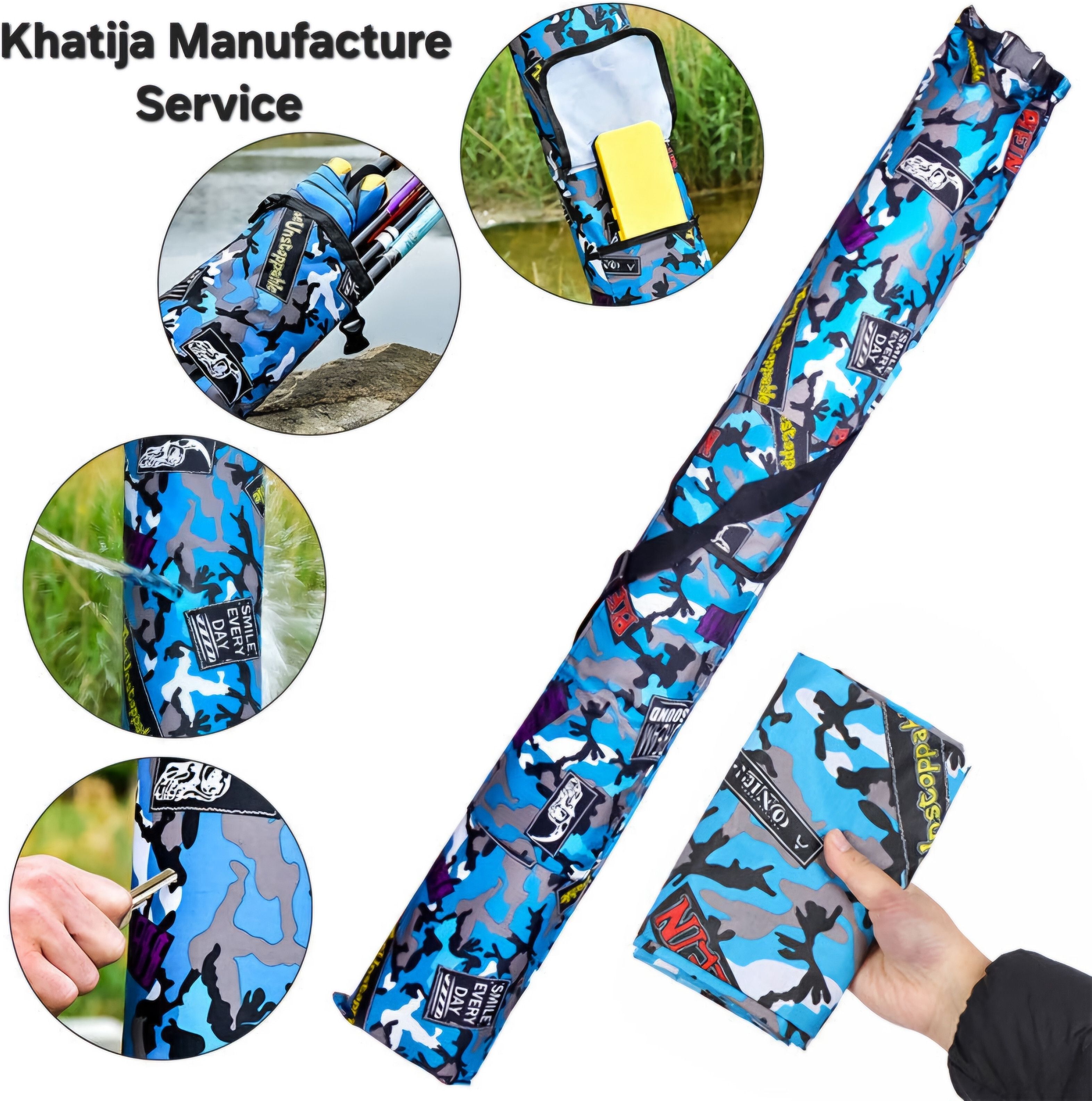 khatija manufacture service Fishing Rod Accessories Storage Bag Tackle Army Large Capacity Fishing Gear-picture-18