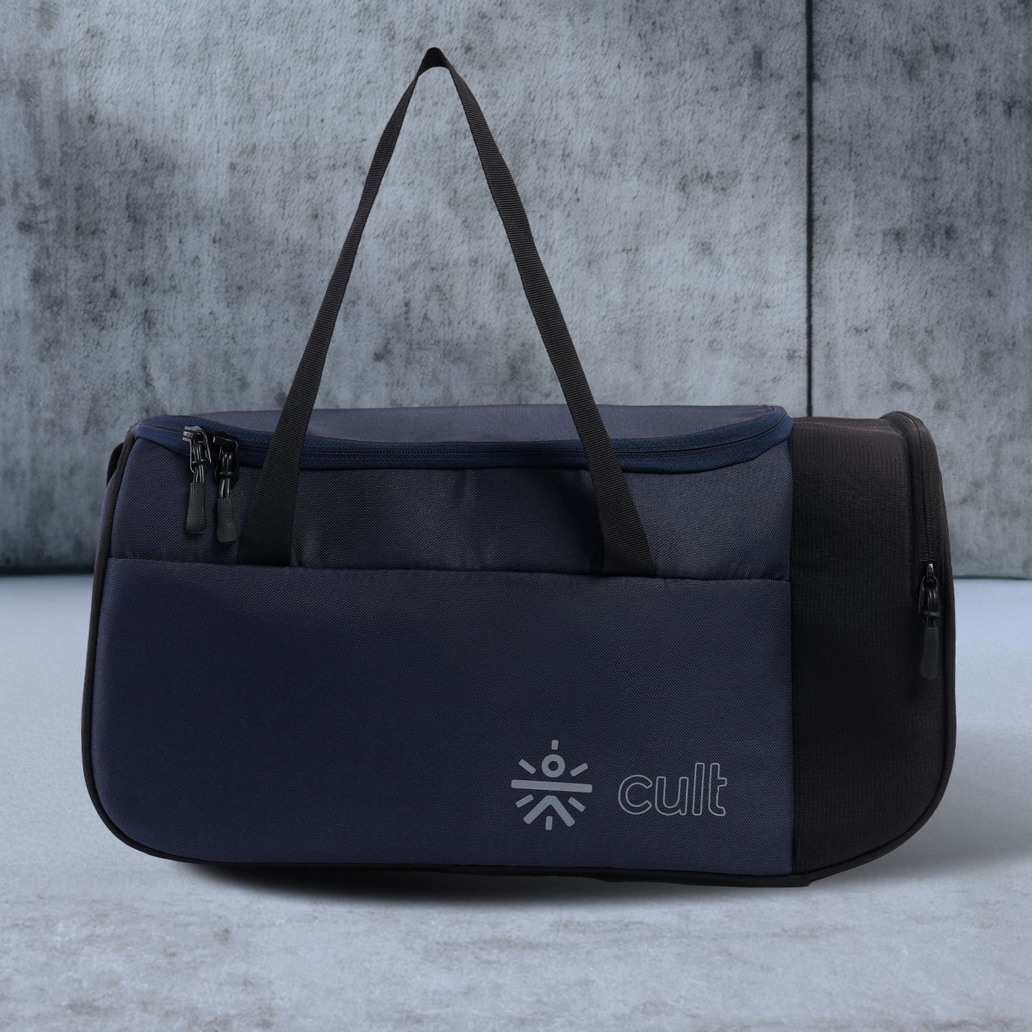 25 Litre Gym/Duffle Bag with Side Pocket & Shoulder Strap Black Navy-image-3