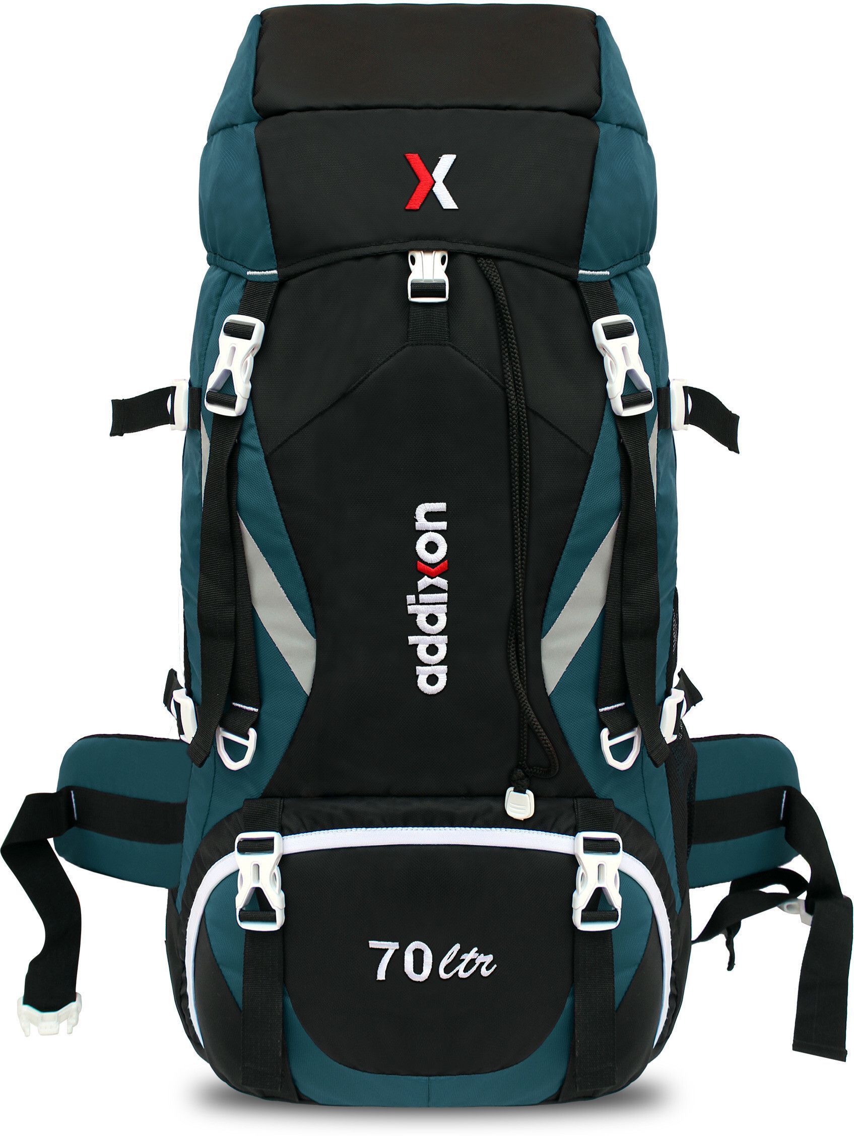 Trekking Bag 70L Rucksack with Umbrella & Shoe Pocket for Adventure, Hiking