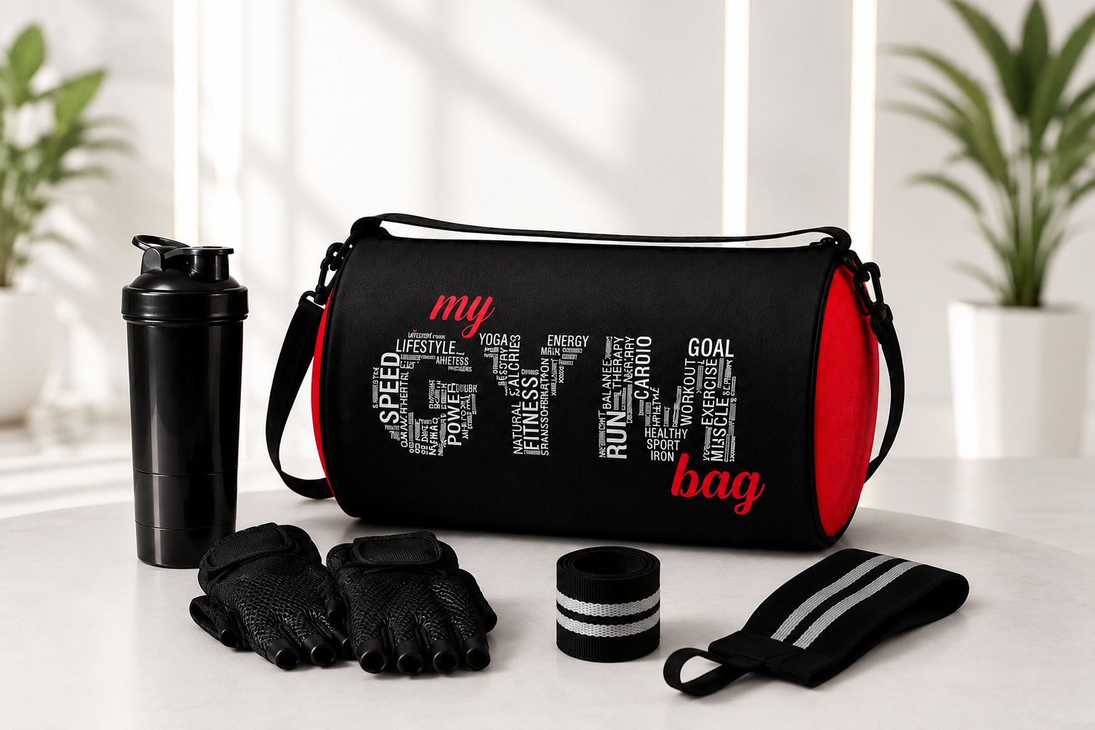 rscollection Workout Gym Bag Combo for Men and Women with Shaker, Gloves and Wrist Support-picture-11