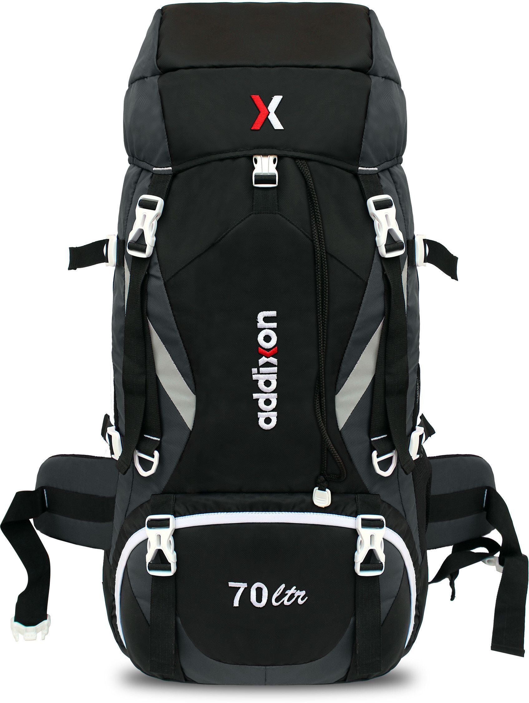 Trekking Bag 70L Rucksack with Umbrella & Shoe Pocket for Adventure, Hiking