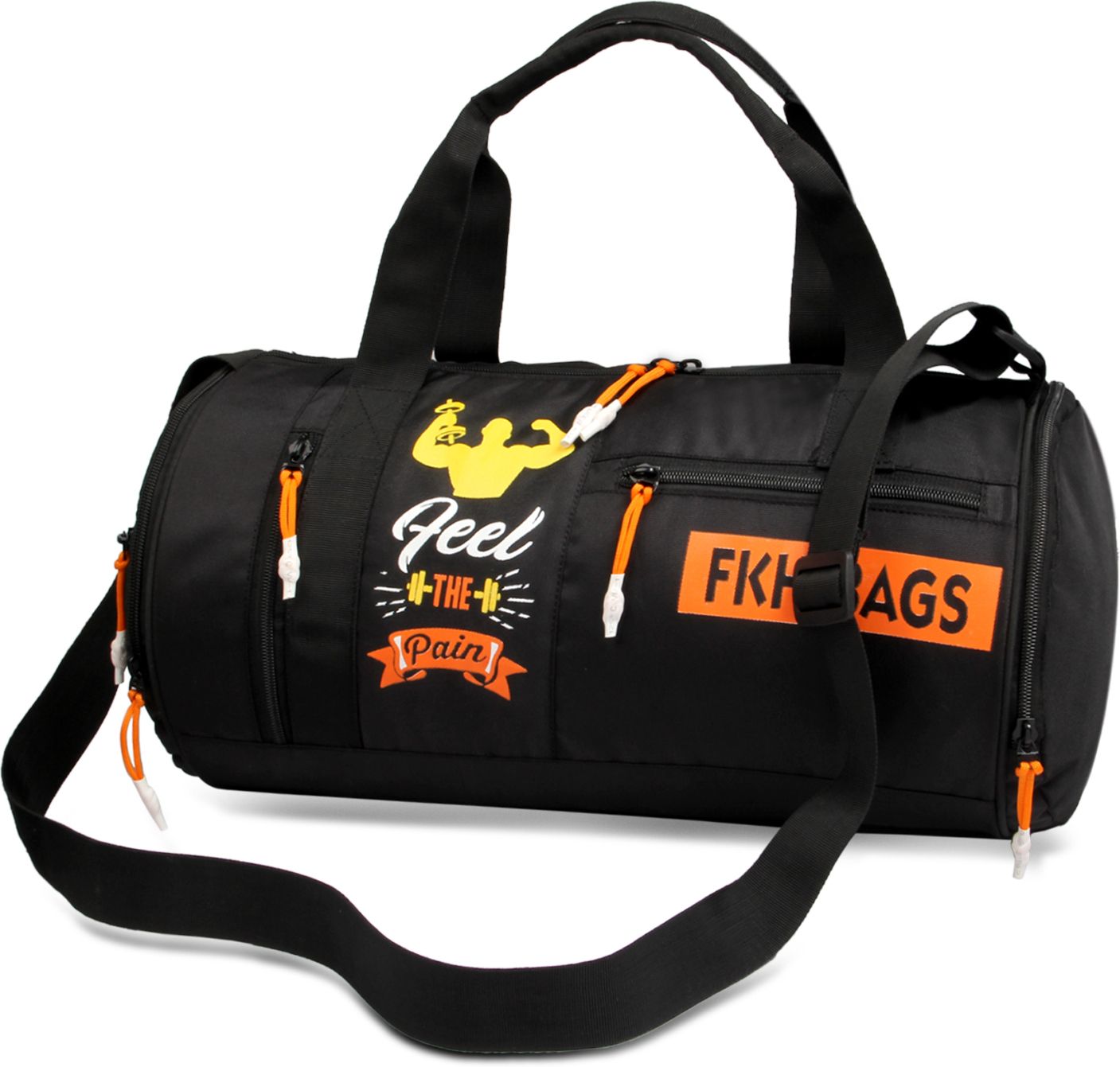 4 L Hand Duffel Bag - Men & Women black Sports Duffel with Shoe Compartment & Detachable Belt - Black - Regular Capacity-image-31