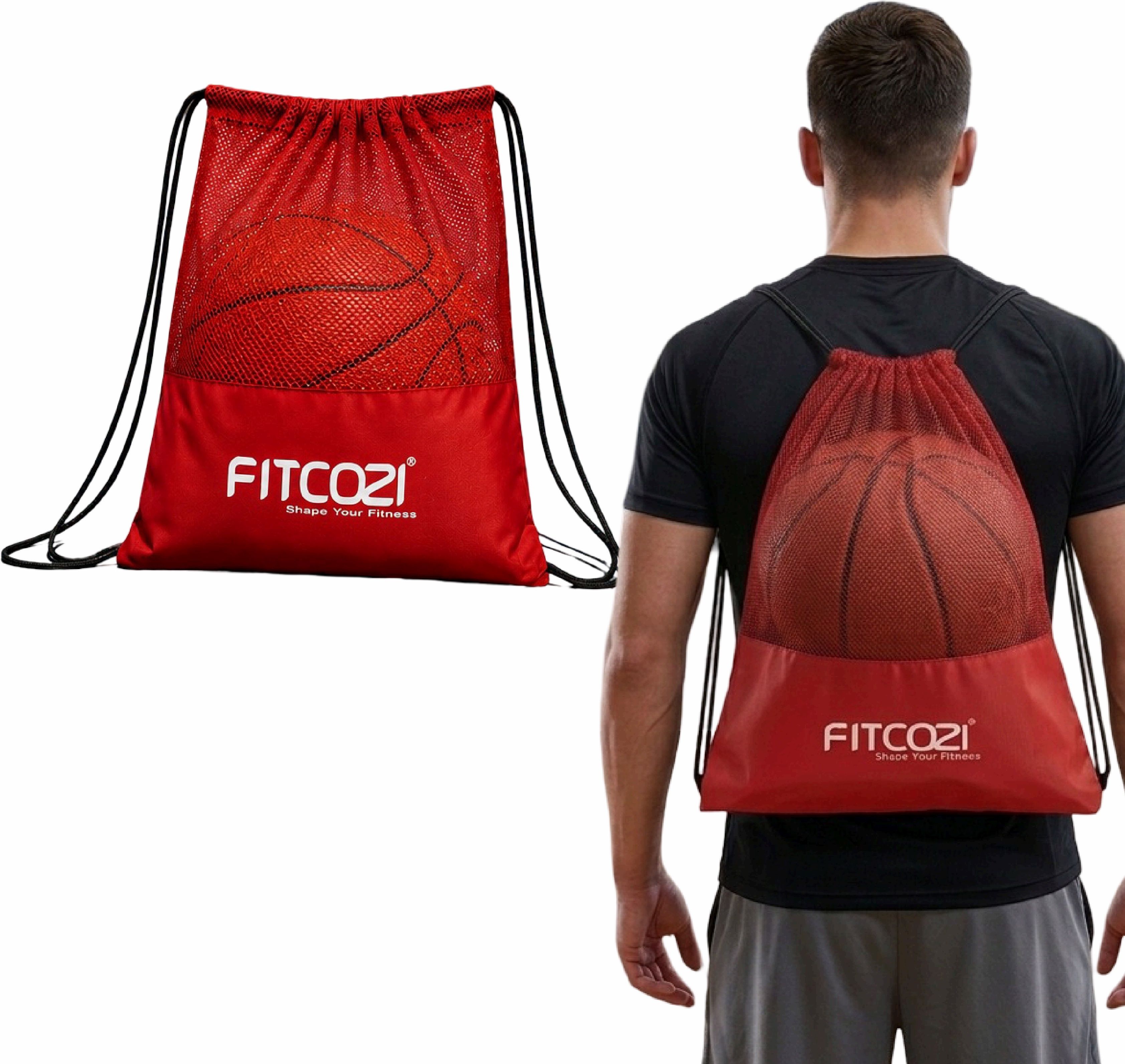 fitcozi Red Matti & Red Mesh Bag, Carry Bag for Football,Basketball,Volleyball-picture-13