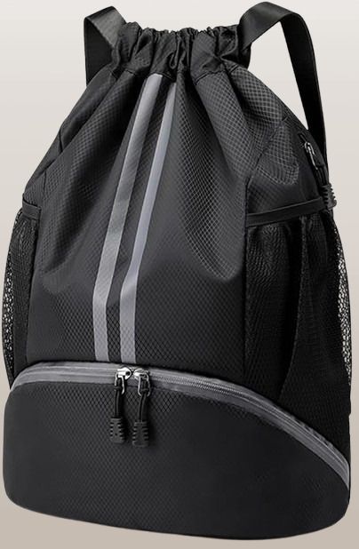 Waterproof Drawstring Backpack Unisex with shoe compartment-image-2
