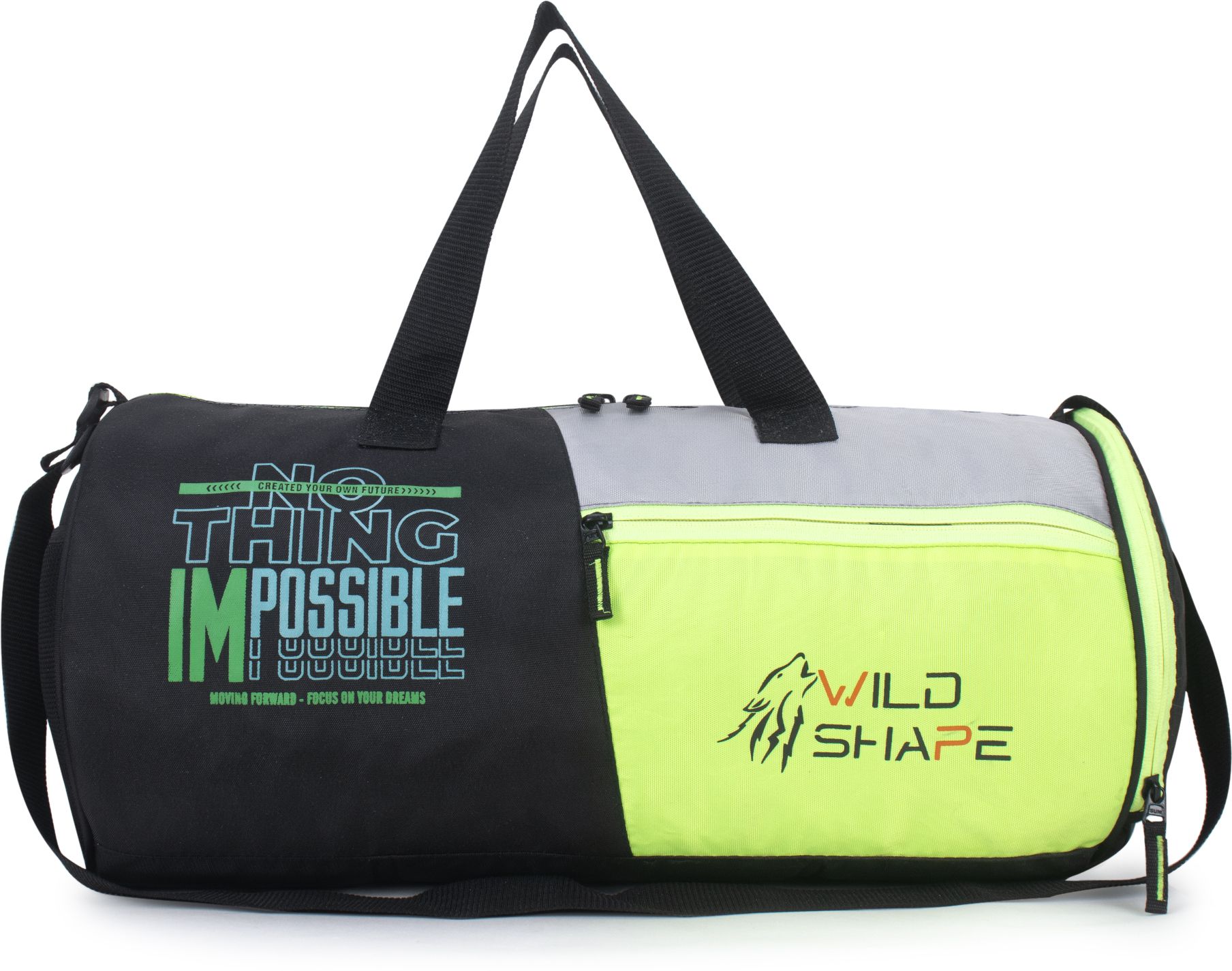 42 L Gym Duffel Bag - Sports duffle bag for gym and indoor outdoor sports - Green, Black