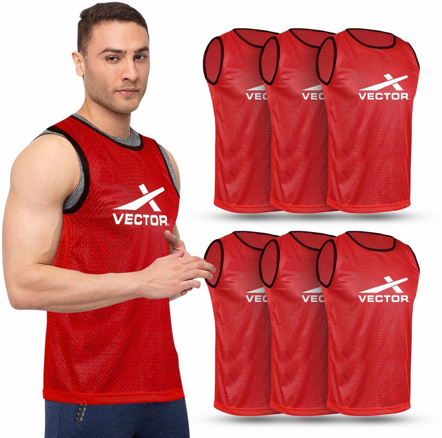 VX-BIBS Pack of 6 Small Football, Hockey Bib-image-11