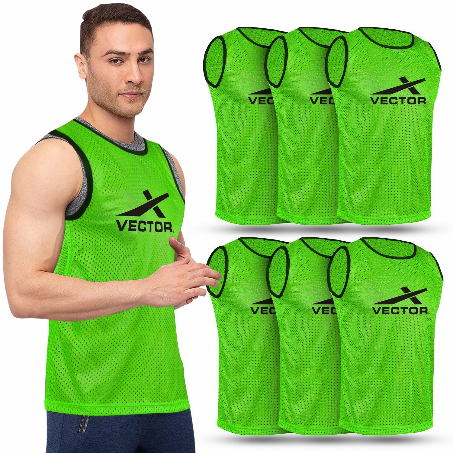VX-BIBS Pack of 6 Medium Football, Hockey Bib-image-7