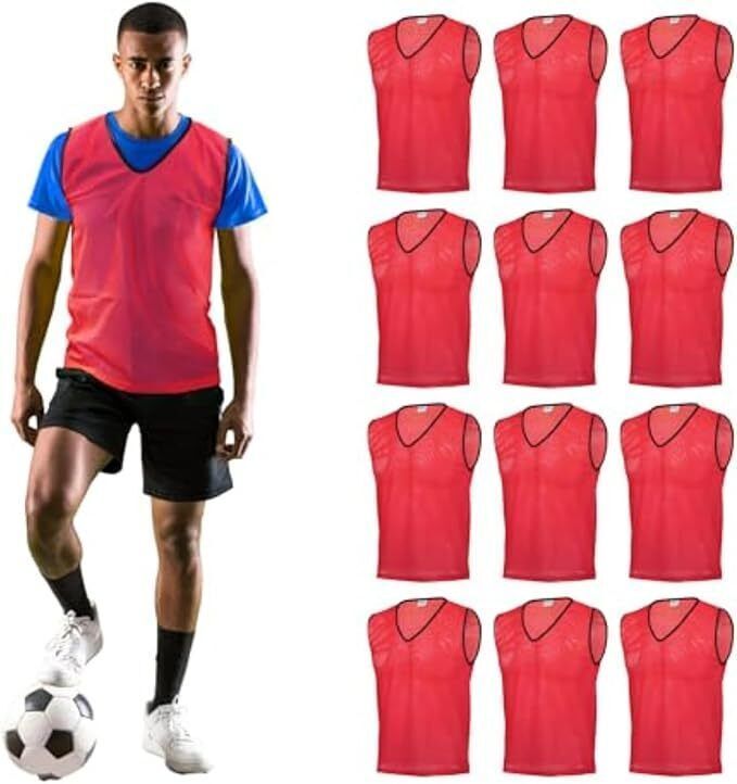 dinetic 100% Polyester Mesh High sweat absorbent Team Practice Vests Football Bib 12Pcs Large Football Bib-picture-2