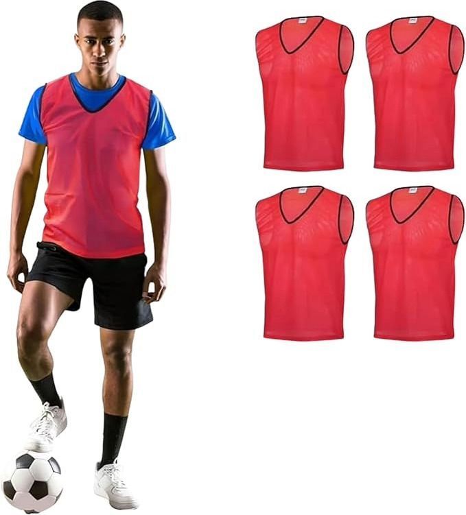 dinetic 100% Polyester Mesh High sweat absorbent Team Practice Vests Football Bib 4Pcs Large Football Bib-picture-1
