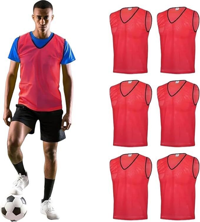 dinetic 100% Polyester Mesh High sweat absorbent Team Practice Vests Football Bib 6Pcs Large Football Bib-picture-3