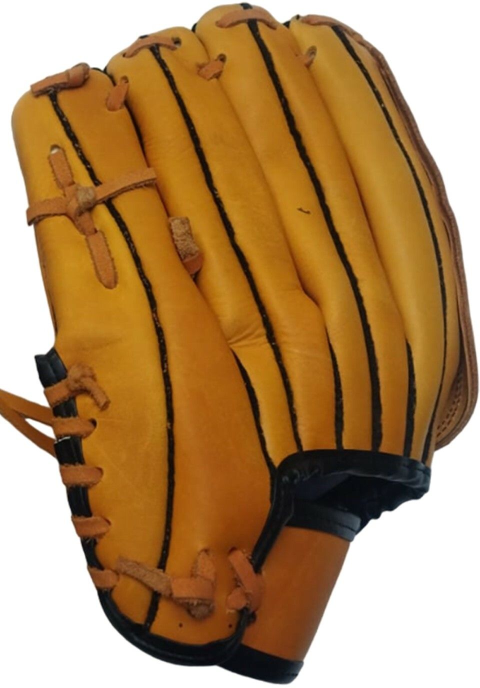 proficient YELLOW BROWN REAL LEATHER BASEBALL SOFTBALL GLOVE Baseball Gloves-picture-17