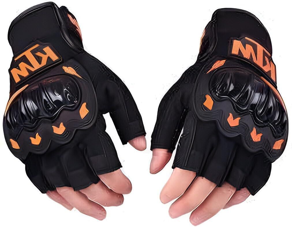 BIKE RIDING RIDER GLOVES HALF FINGERED MOTORCYCLE BIKE WITH HARD RACING Riding Gloves-image-49