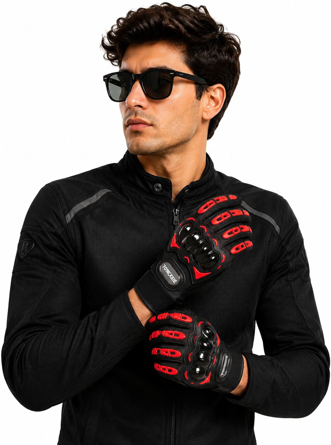 gymwar Protective Riding Gloves for Men Hard Knuckle Motorcycle Gloves Riding Gloves-picture-3