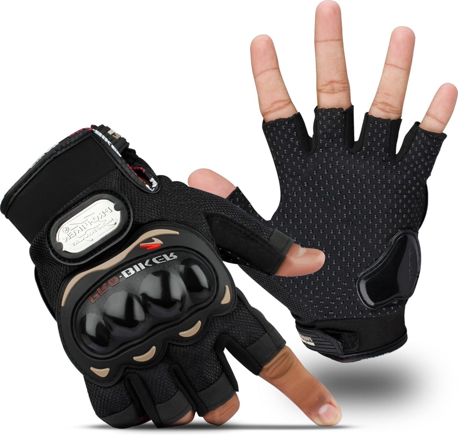 musmir Half Finger Bike Gloves Racing Hand Gloves for Riding, Cycling, Gym, Motorbike Driving Gloves-picture-3