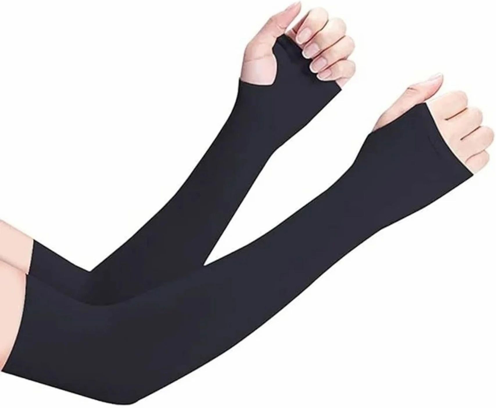 UV Protector Stylish Arm Sleeves Cycling Gloves (Black) Cycling Gloves-image-29