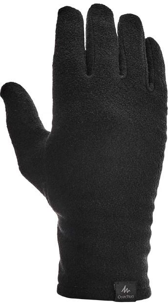 Mountain Trekking Recycled Polyester Liner Gloves 100 Black Climbing Gloves