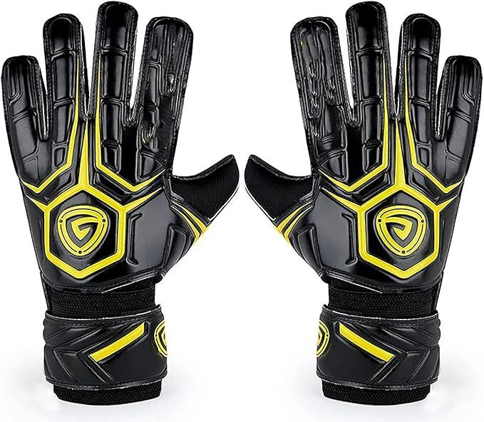 Adult Goalkeeper Football Gloves, with Finger Guard - Black and Yellow - Size 9 Goalkeeping Gloves-image-42