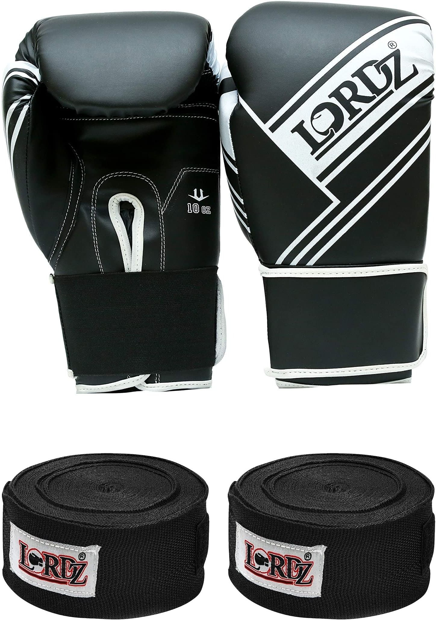 Boxing Synthetic Leather Gloves with black hand wrap set (Combo Pack) Boxing Gloves-image-0