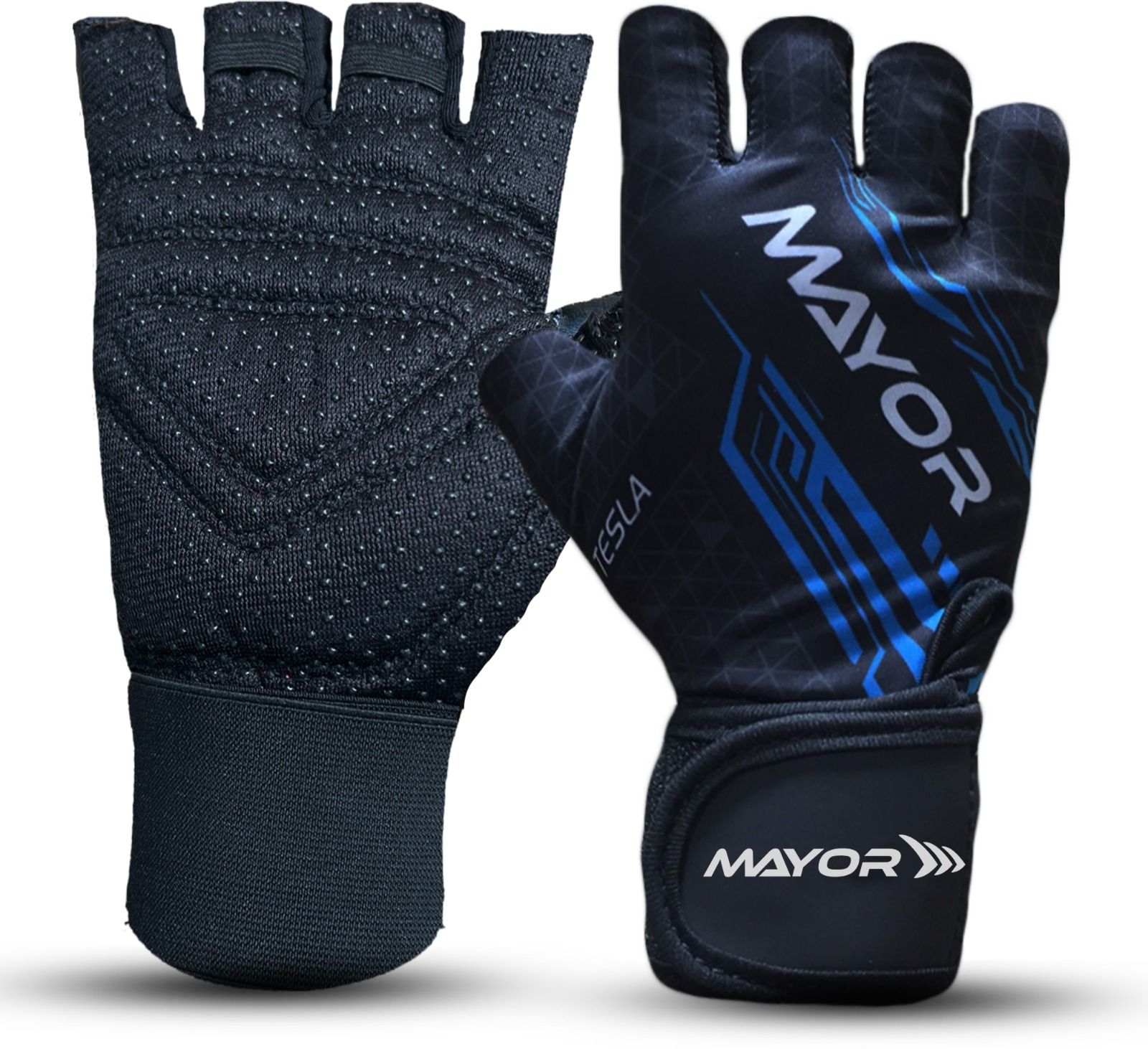 tesla gym gloves with wrist support, weight lifting gloves (free size) gym & fitness gloves