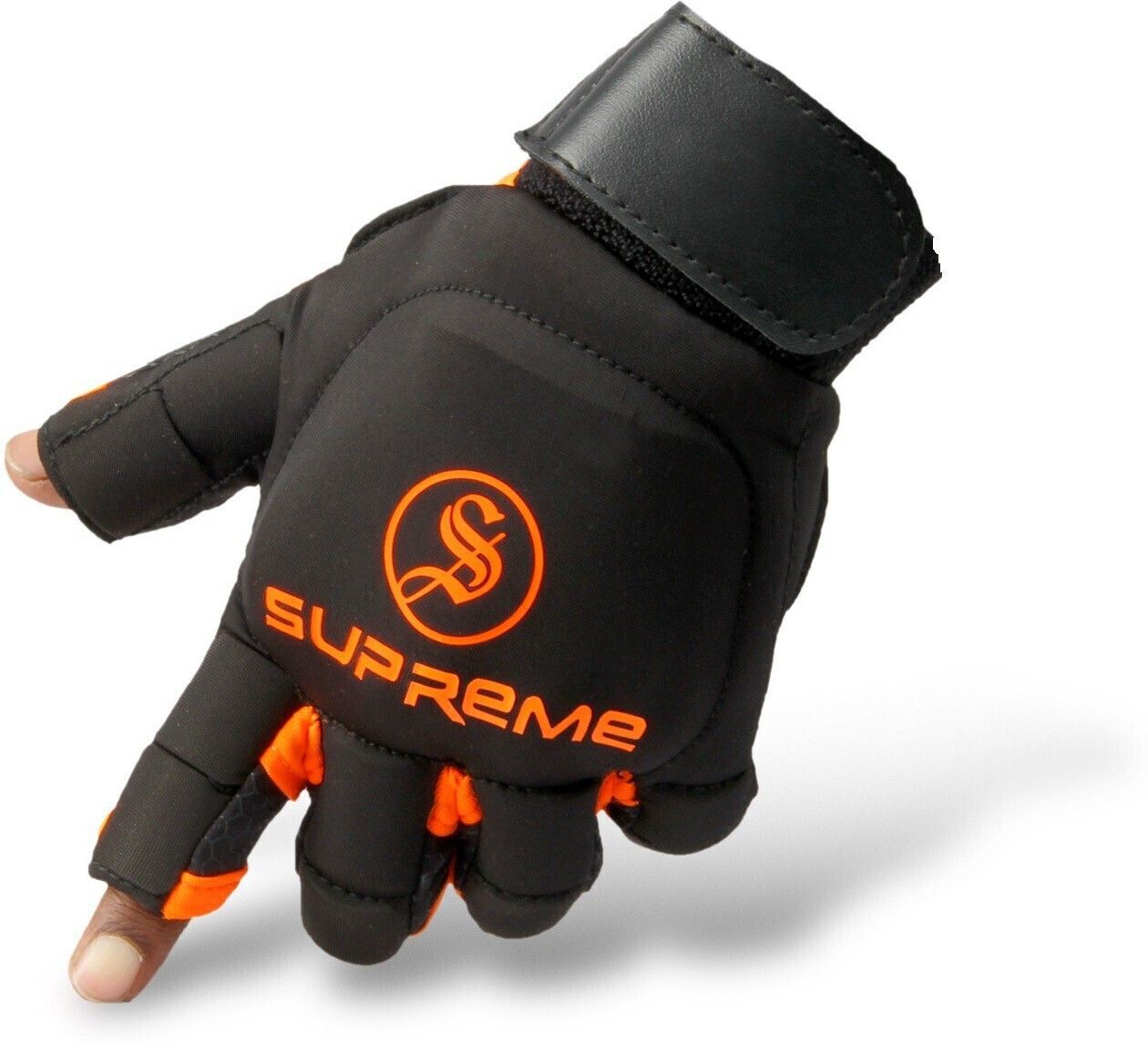 Hockey Player Gloves Black/Orange Size Large (Lefty) (Pack Of 1) Hockey Gloves