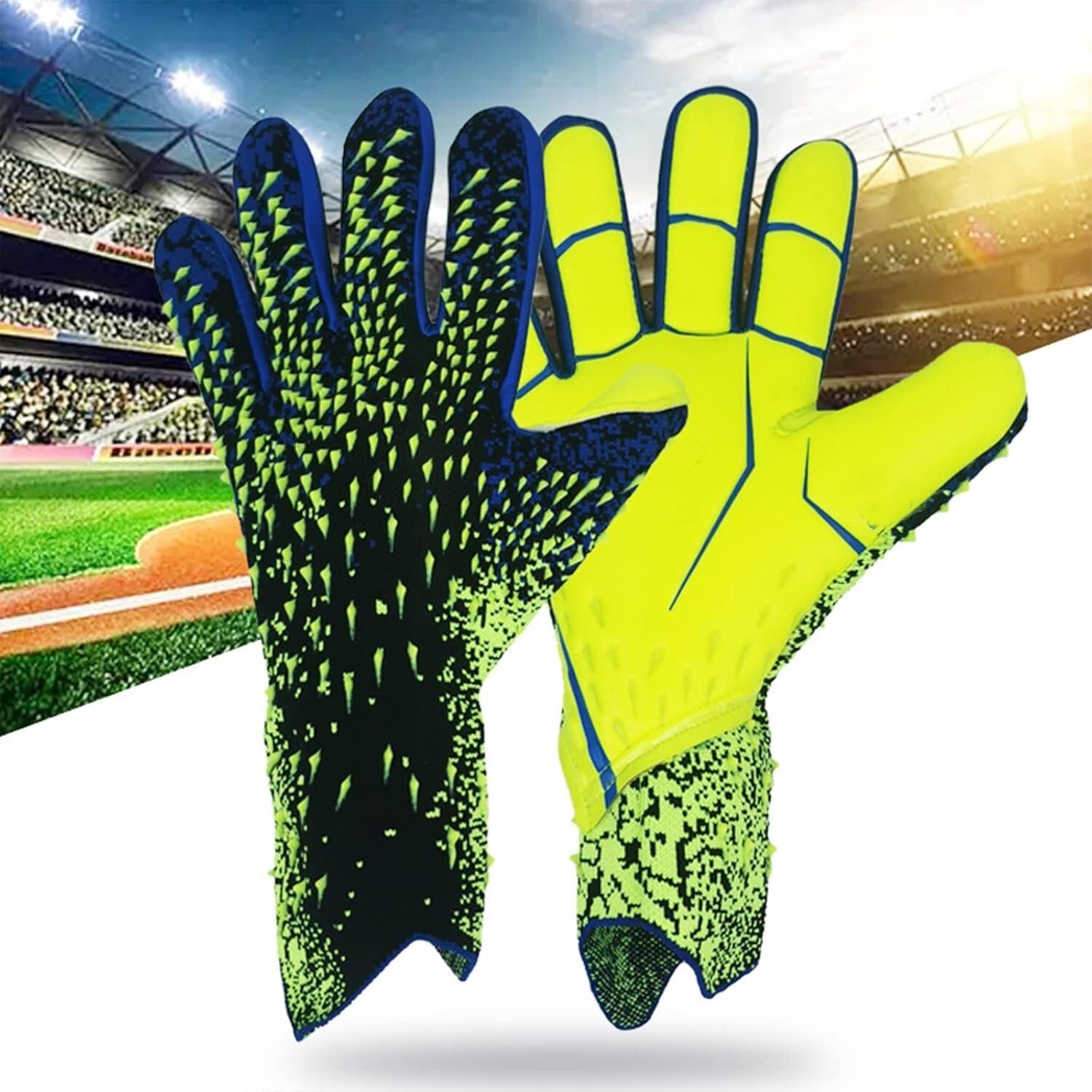 nema Strong Grip Non Slip Wear-Resistant Goalie Gloves - Green - Size 10 Goalkeeping Gloves-picture-11