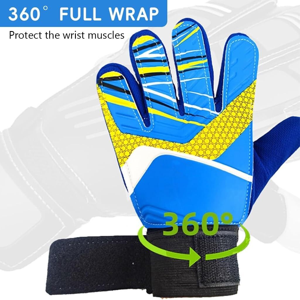 nema Kids Football Goalkeeper Gloves - Blue - Size 6 Goalkeeping Gloves-picture-14