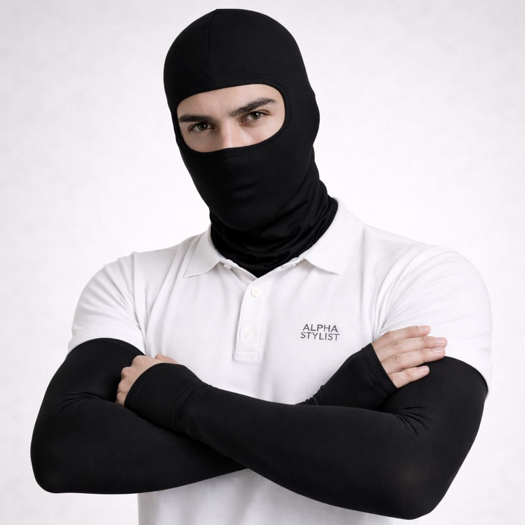 Balaclava Face Mask & Arm Sleeves Sports Combo- UV Protection for Face & Arms - Riding Gloves-image-33