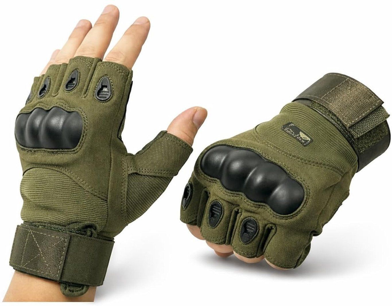 Half Comfortable Leather Sports Glove For Men and Women Racing Gloves (Green) Riding Gloves-image-42