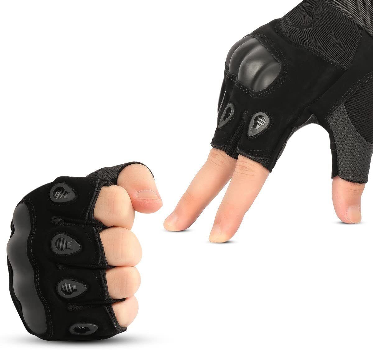 shopeleven Nylon Tactical Half Finger Gloves, Hiking, Cycling, Travelling, Camping Cycling Gloves-picture-44