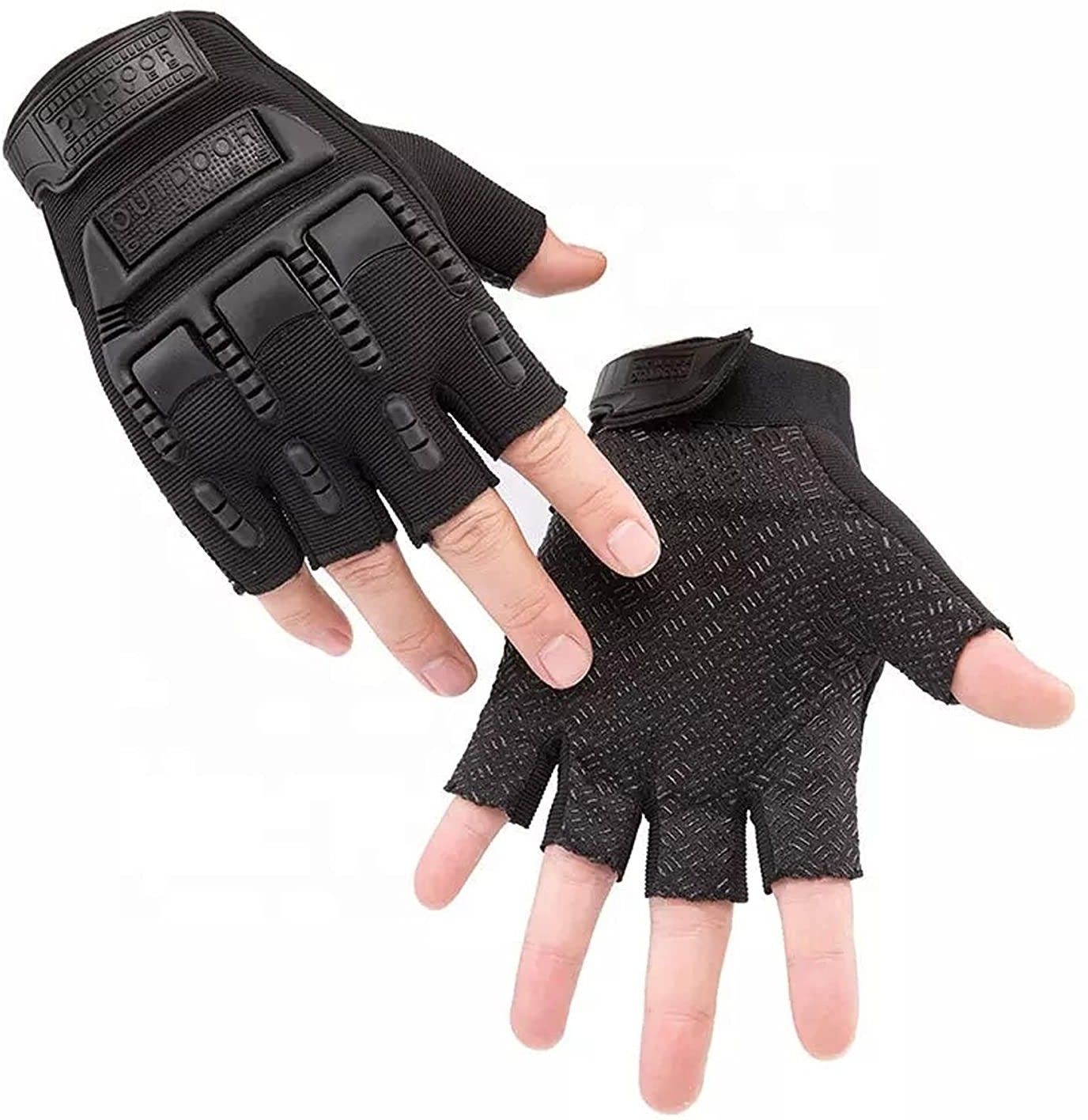 shihen 1 Pair Motorbike Bike Fingerless Gloves For Men Cycling Gloves-picture-14