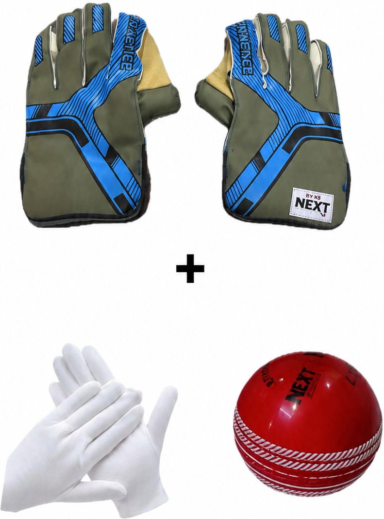 shiv Wicket Keeping Gloves Full Size with Inner Gloves and 10 Rubber Ball Wicket Keeping Gloves-picture-9