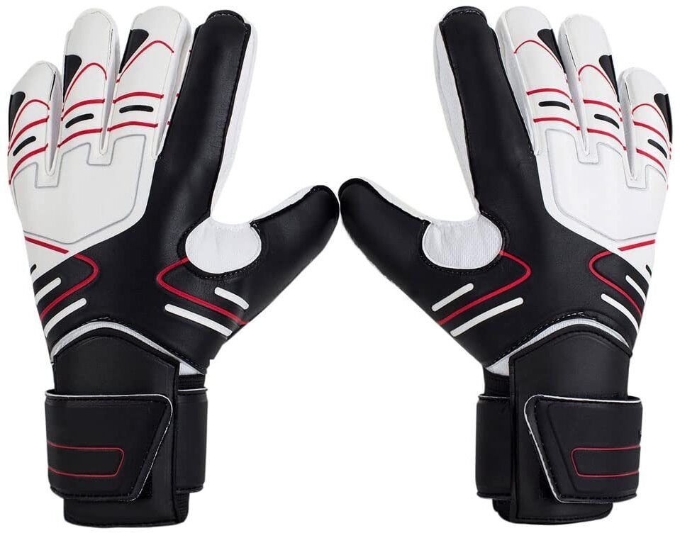 Professional Goalkeeper Gloves with Finger Protection -Black and White - Size 10 Goalkeeping Gloves-image-43