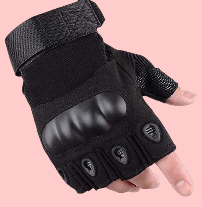Riding Gloves For Men Bike Riders - Special Tactical Gloves Rubber Knuckle Black Riding Gloves-image-10