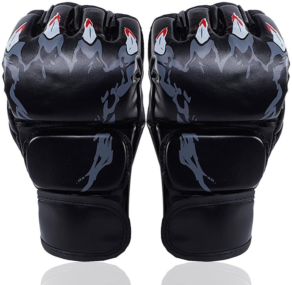 keycraze MMA Boxing Gloves, Half Finger Kickboxing Training Gloves,Grappling Boxing Gloves-picture-37