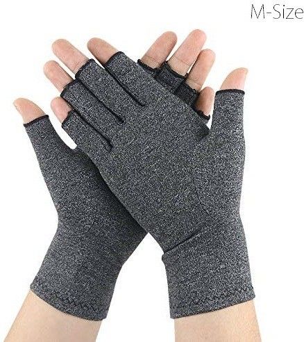 momisy Arthritis Gloves Women Men Hand Compression Gloves for Typing1 Pair,GreyMedium Gym & Fitness Gloves-picture-5